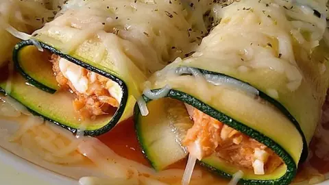 Receta de canelones de calabacín con jamón y queso: Deliciosa forma de hacer canelones saludables. Foto de: My Real Food.