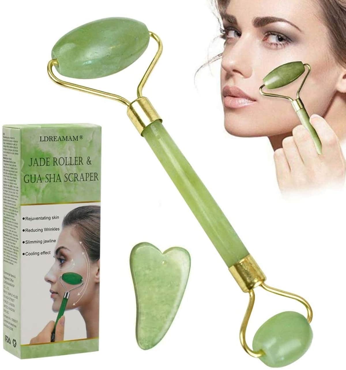 Acabar con las ojeras: rodillo de jade Amazon