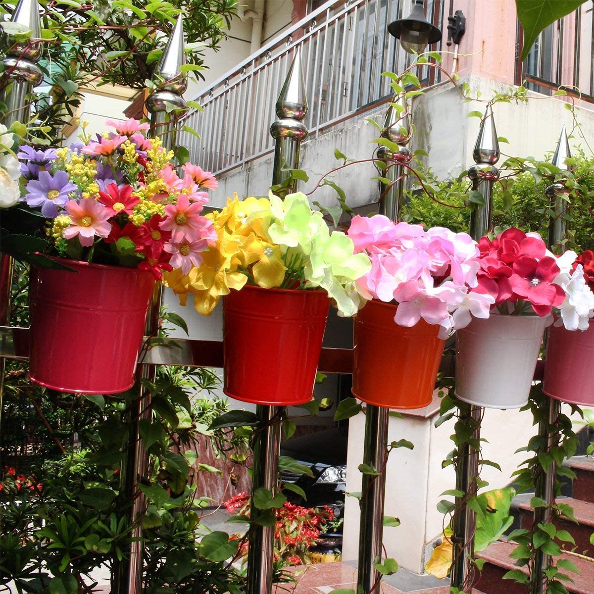 Floreros colgantes para terraza