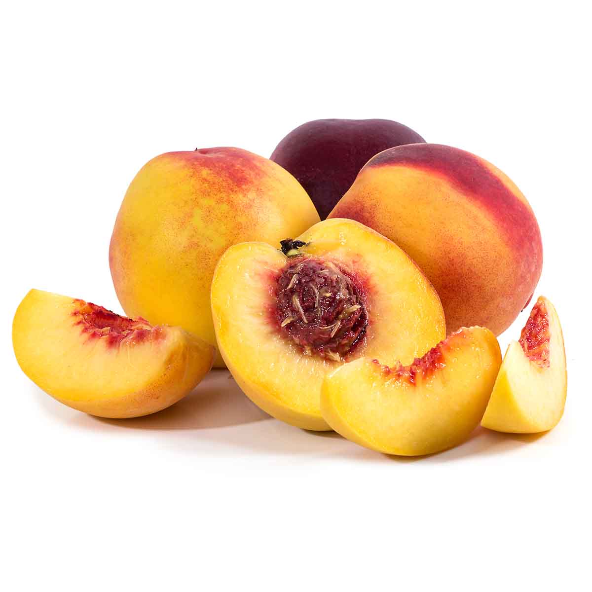 frutas temporada agosto: melocotones