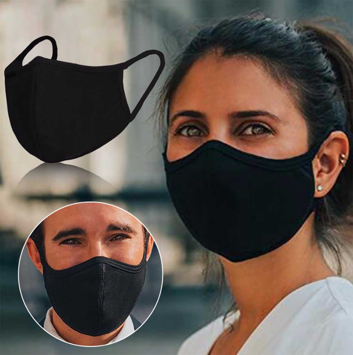 mascarilla negra básica aliexpress tela