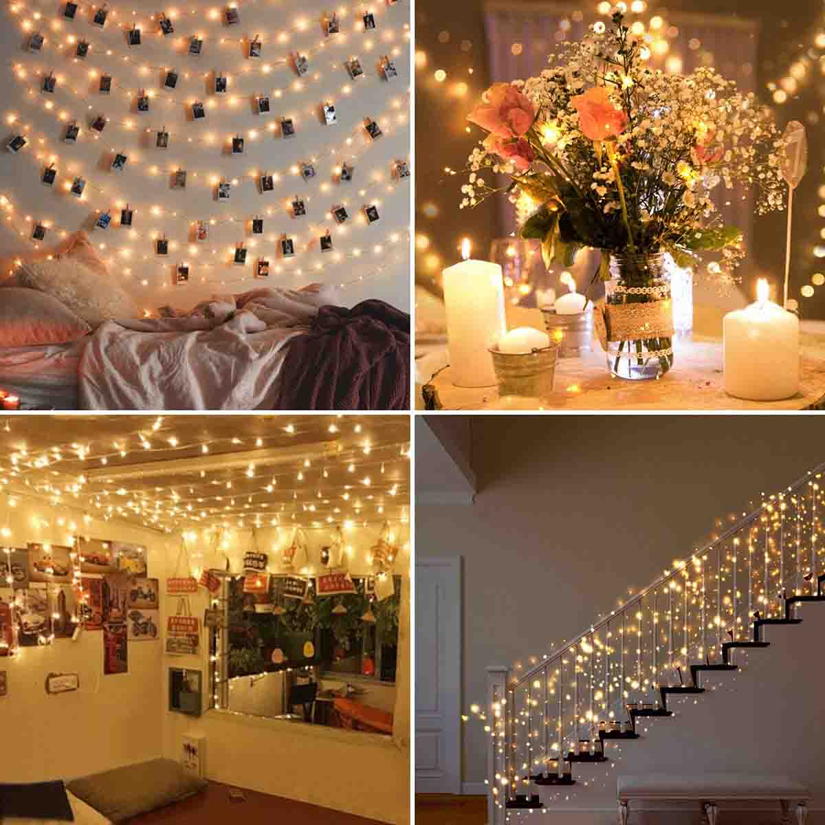 guirnalda luces led amazon habitación
