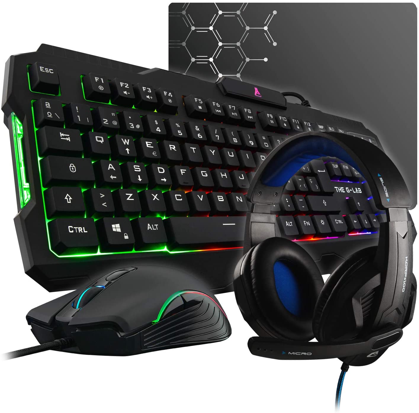 THE G-LAB Combo Argon E - Pack Gaming 4 en 1